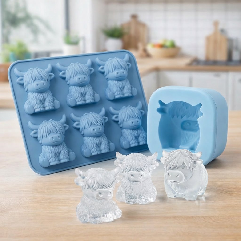 š„Elevate Your Drink: The Intricate 3D Highland Cow Ice Mold