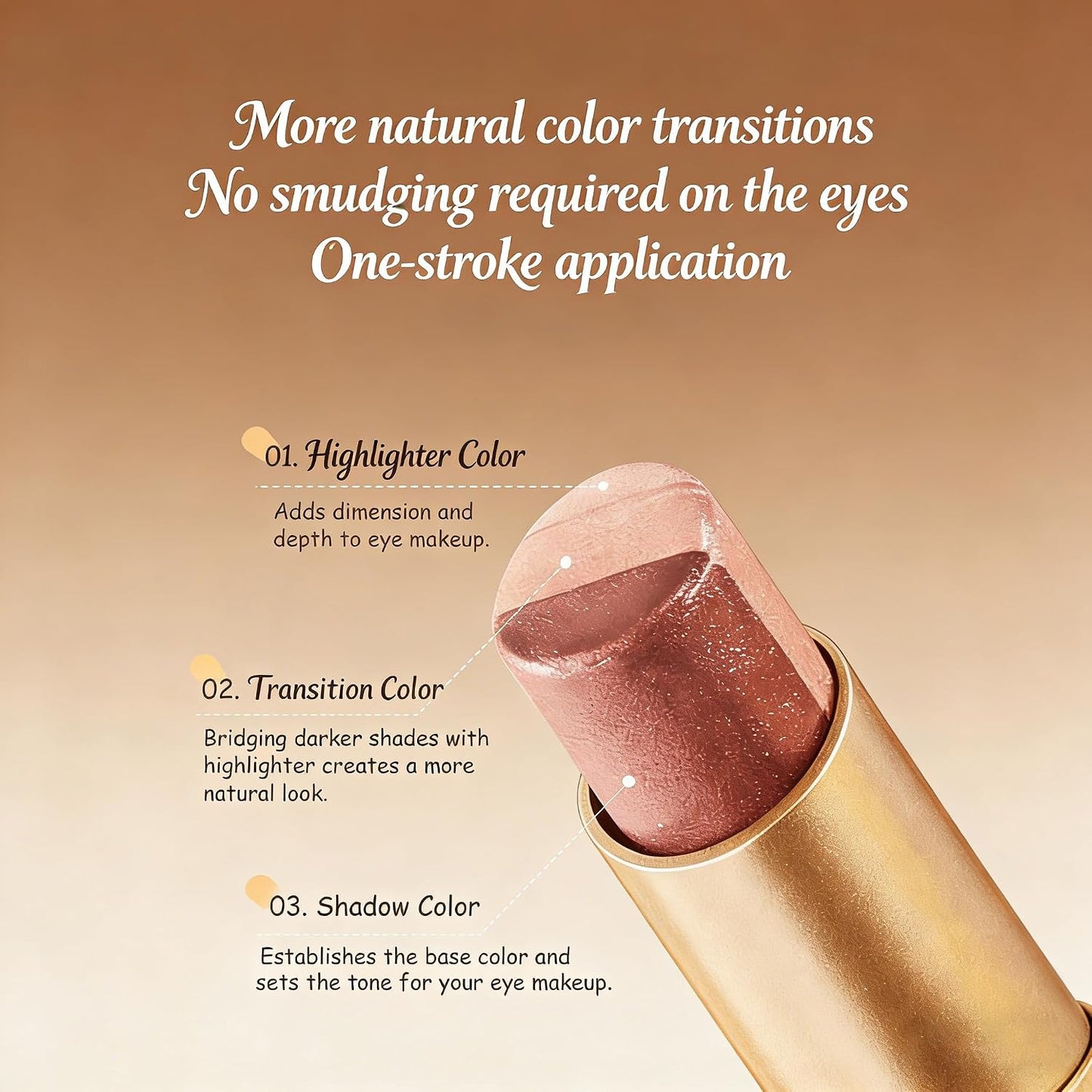 4-Pcs 3-in-1 Gradient Eyeshadow Stick Set – One-Swipe Waterproof Shimmer Glow For Effortless Eye Makeup