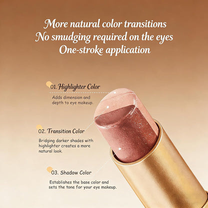 4-Pcs 3-in-1 Gradient Eyeshadow Stick Set – One-Swipe Waterproof Shimmer Glow For Effortless Eye Makeup