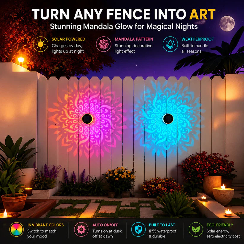 ⏰limited-time 50% OFF🌞Solar Mandala Wall Light [Buy 1 Get 1 FREE]