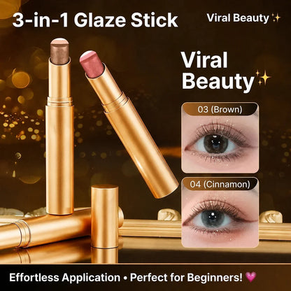 4-Pcs 3-in-1 Gradient Eyeshadow Stick Set – One-Swipe Waterproof Shimmer Glow For Effortless Eye Makeup