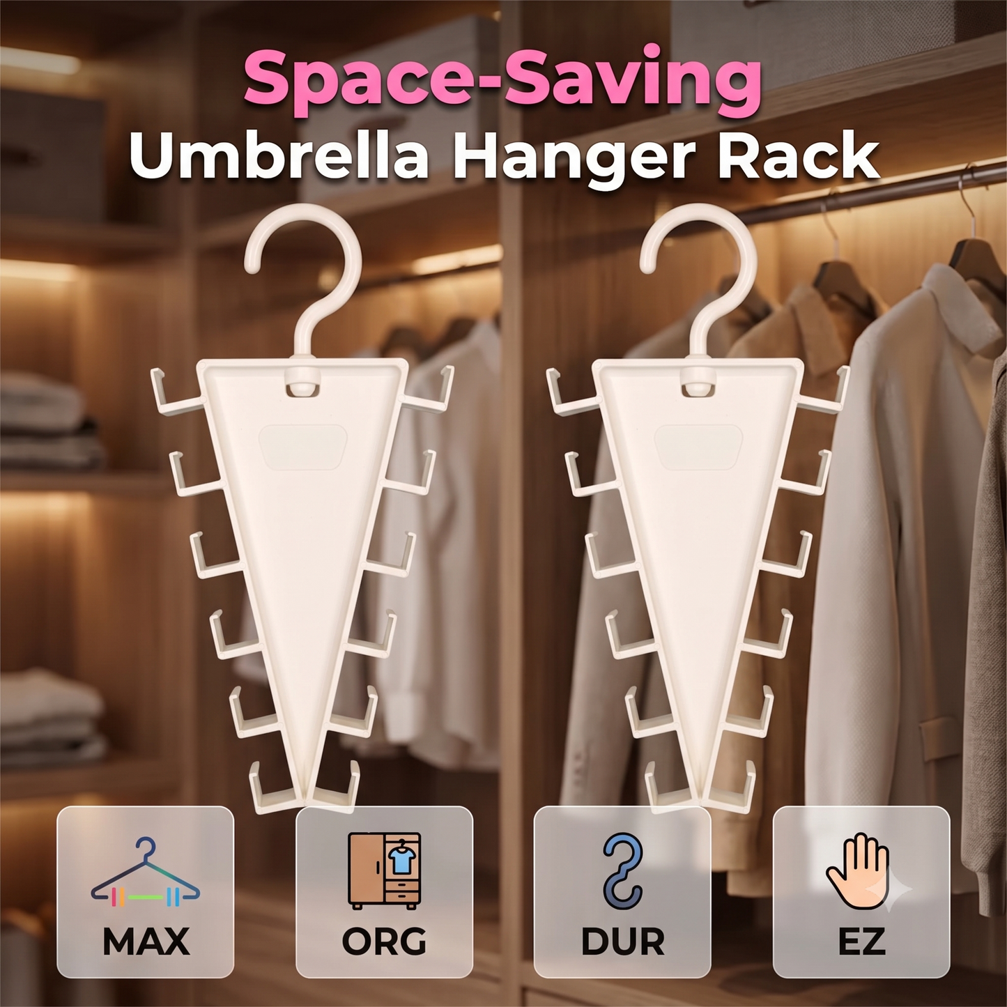 🔥LAST DAY - BUY 4 GET 4 FREE 🎁 Multi-Functional V-Shaped Double Sided Hanger Storage Rack