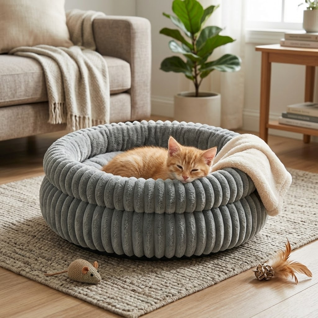 Premium Plush Round Pet Mat