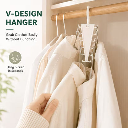 🔥LAST DAY - BUY 4 GET 4 FREE 🎁 Multi-Functional V-Shaped Double Sided Hanger Storage Rack