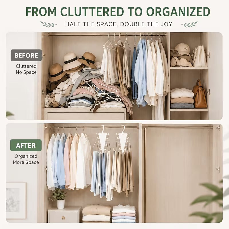 🔥LAST DAY - BUY 4 GET 4 FREE 🎁 Multi-Functional V-Shaped Double Sided Hanger Storage Rack