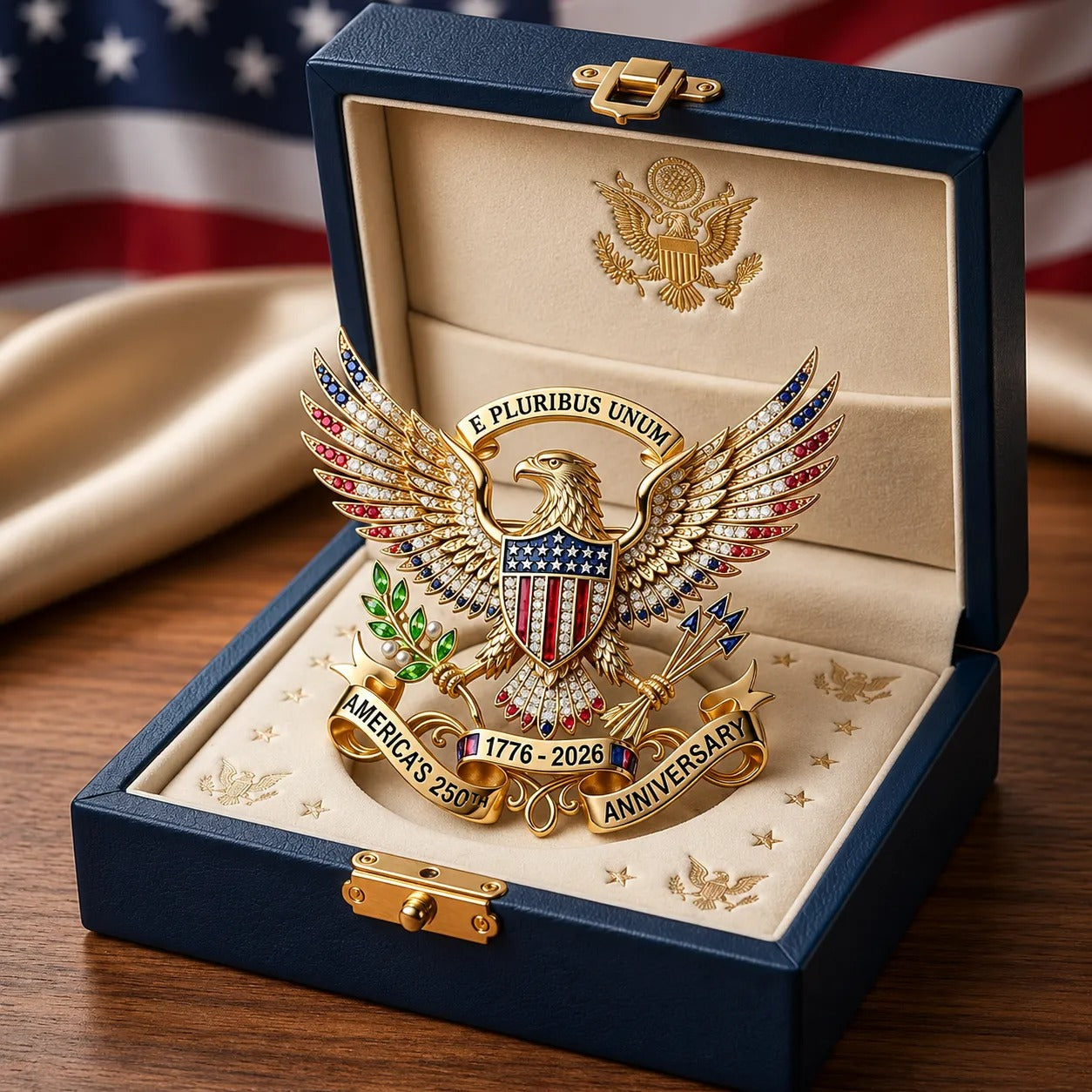 🦅(Once-in-a-Lifetime Glory: The Limited Edition 2026 "America's 250th" Brilliant Eagle Memorial Brooch)