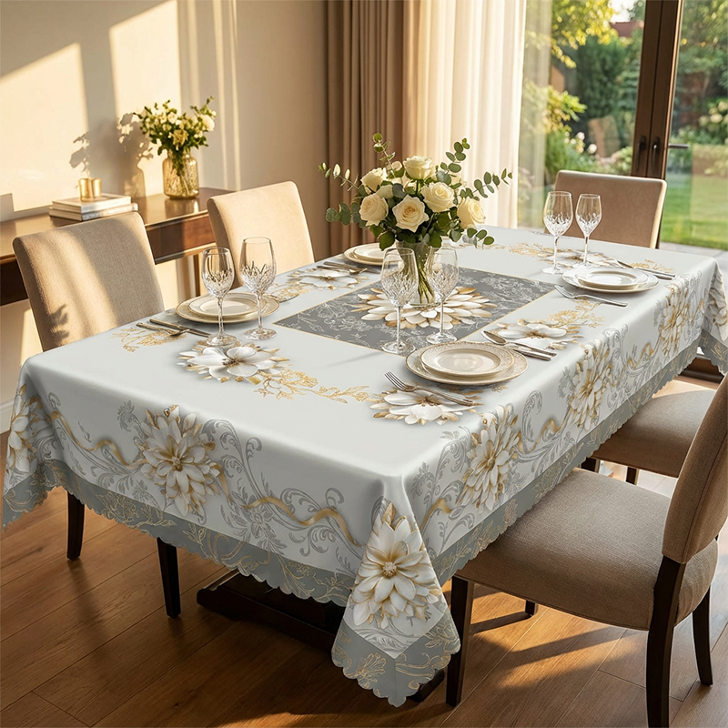 🔥Limited-time 50% off ⏳Anti-splash three-dimensional embossed/relief floral tablecloth