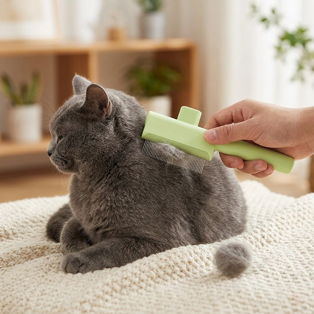 Self-Cleaning Pet Grooming Comb