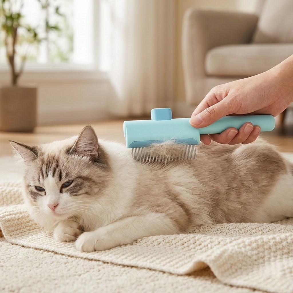 Self-Cleaning Pet Grooming Comb