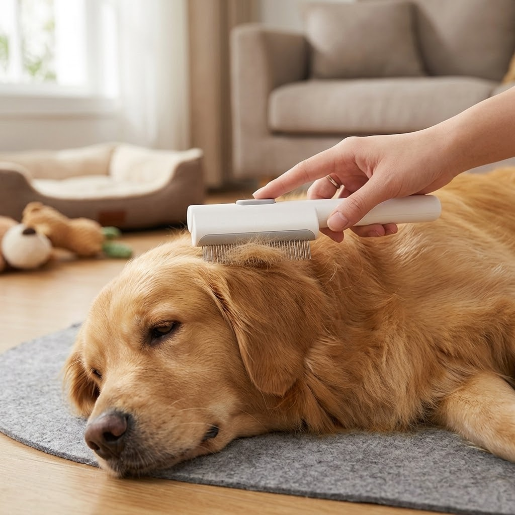 Self-Cleaning Pet Grooming Comb