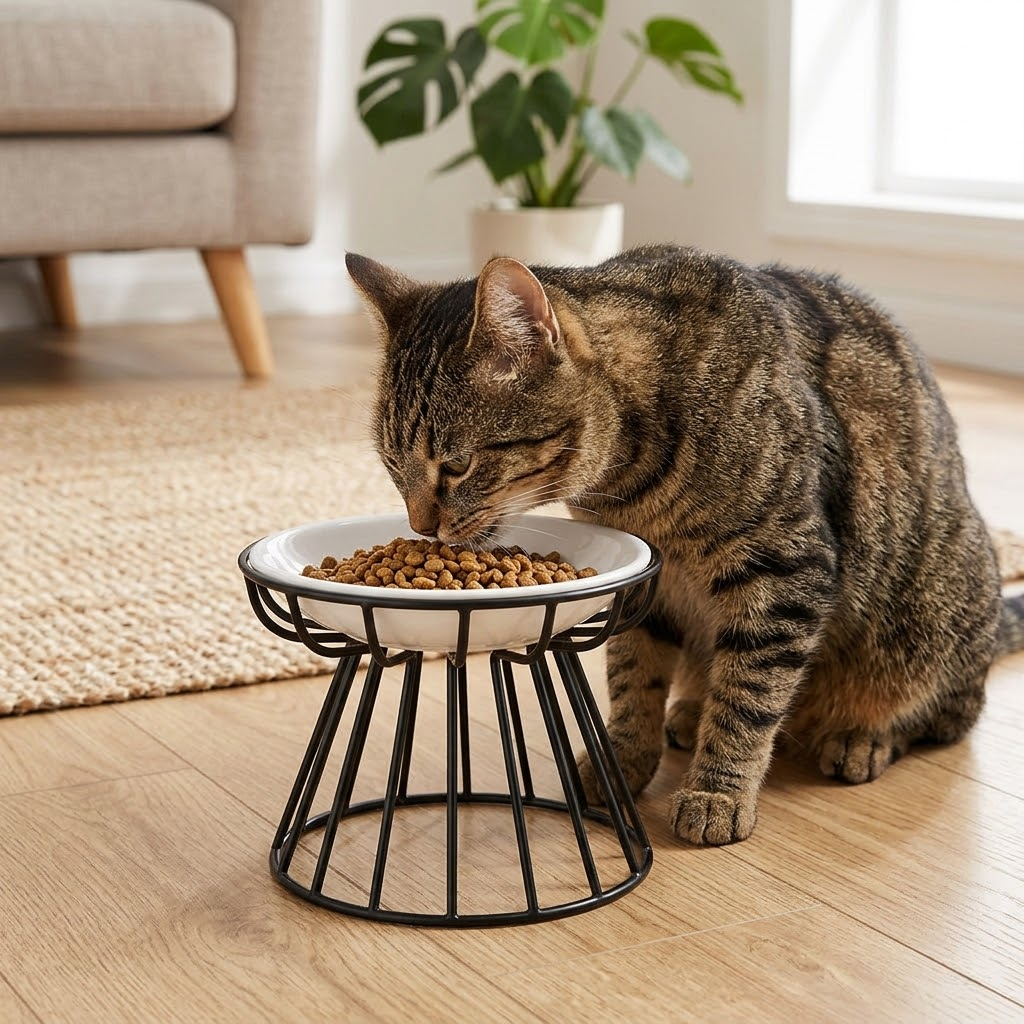 Neck Protection Anti-Tip Pet Bowl Set