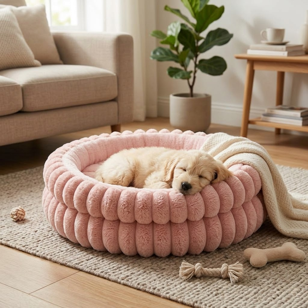 Premium Plush Round Pet Mat