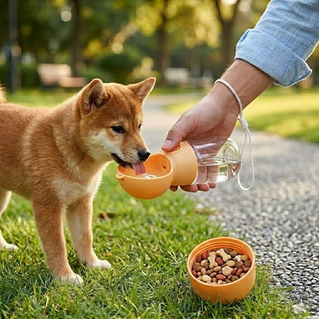 Portable 2-in-1 Pet Water &amp; Food Cup