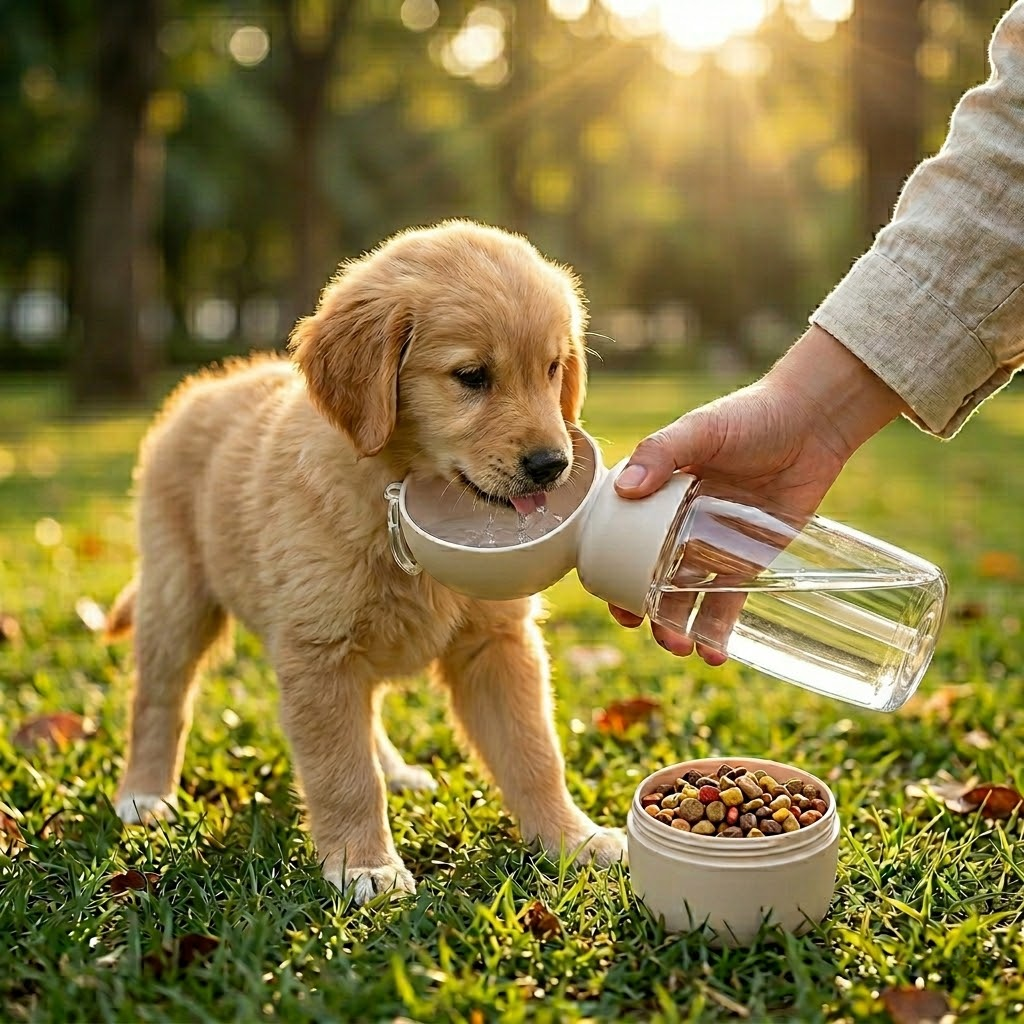 Portable 2-in-1 Pet Water &amp; Food Cup