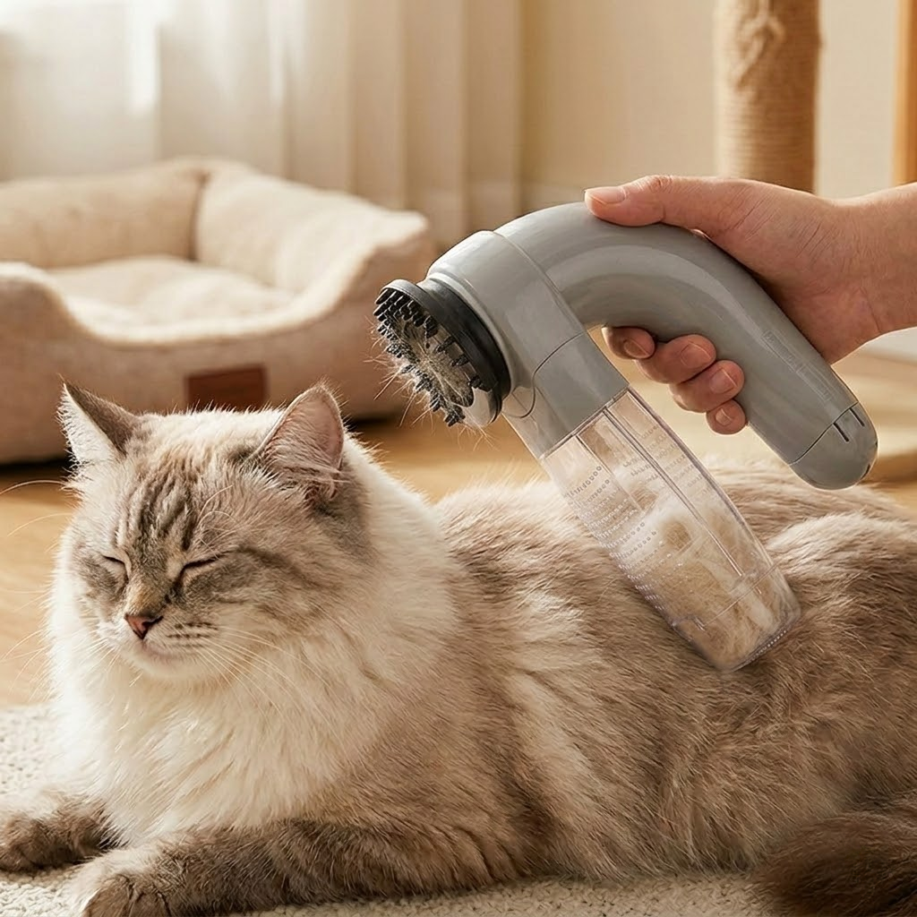 Portable Electric Pet Hair Vacuum & Grooming Tool
